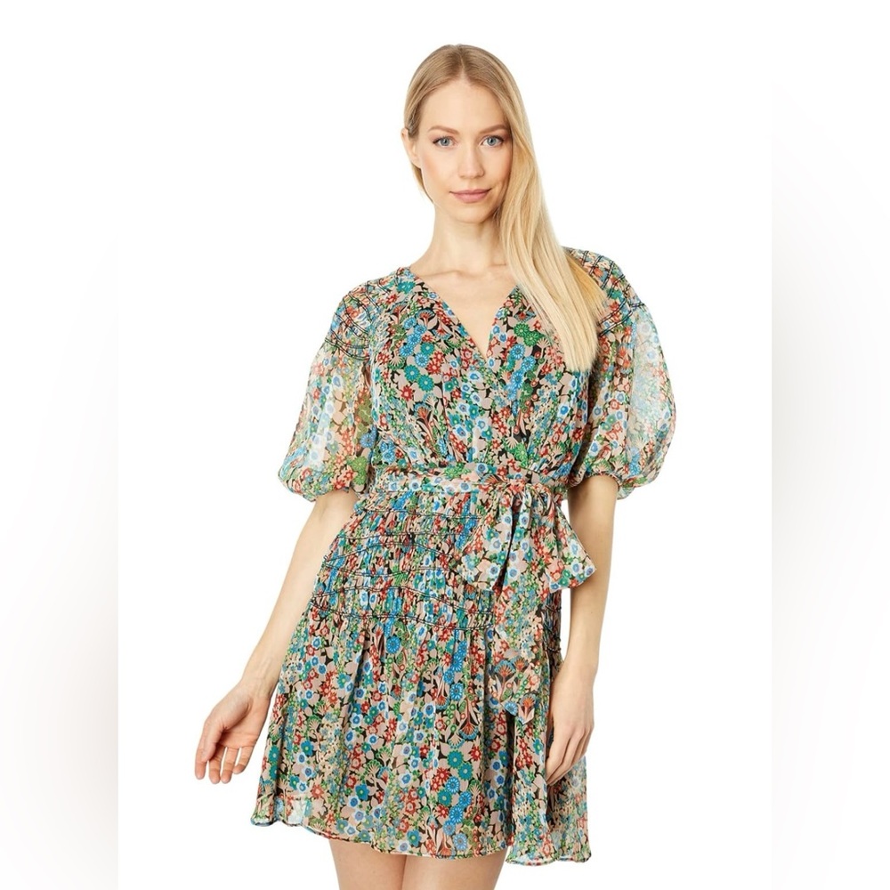 NWT Ted Baker London Tiania Black Floral Mini Dress Sz 8 (3) Spring Summer Party - Picture 2 of 10